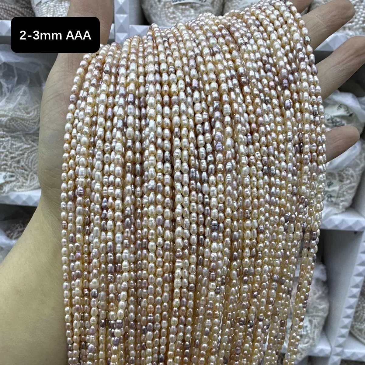 

Natural Freshwater Pearl 2-3mm AAA Sparkling Mixed Color Rice Semi-finished Loose Bead for Jewelry Making DIY Necklace Bracelet
