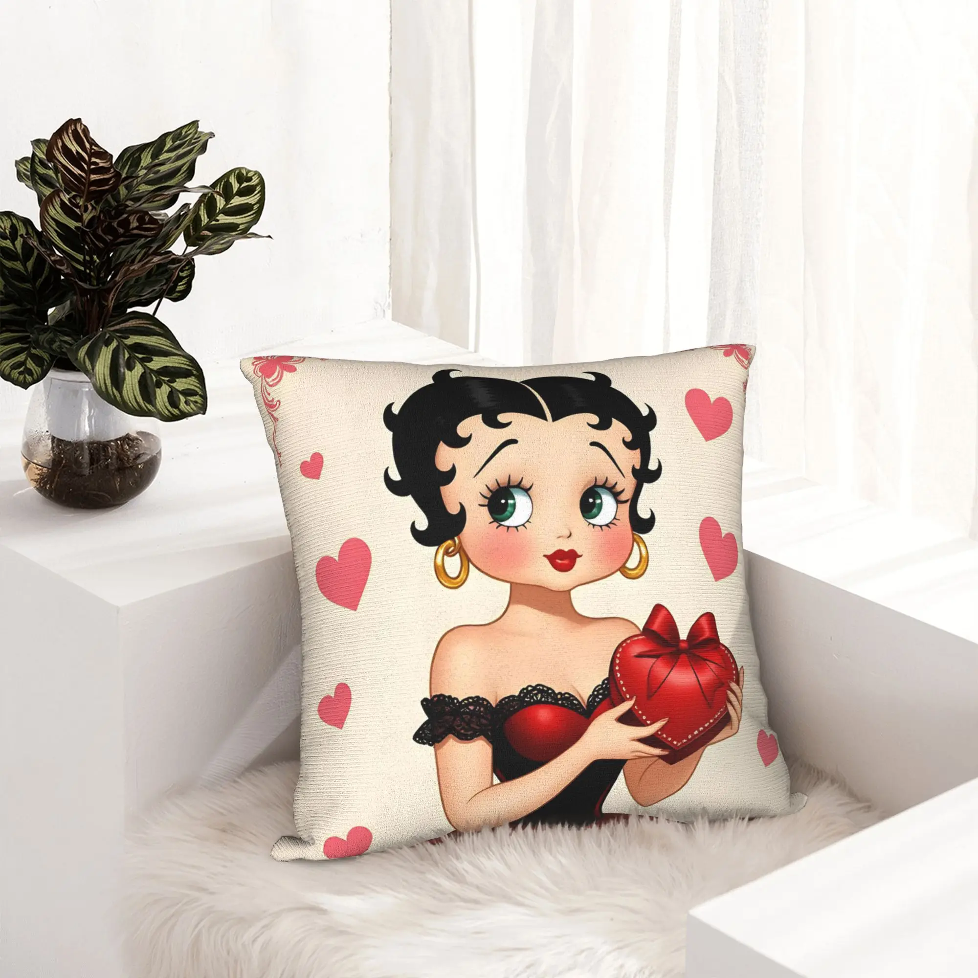 Anime B-Betty BoopS Pillowcase Printed Polyester Cushion Cover Decor  Throw Pillow Case Cover Home Wholesale 45X45cm