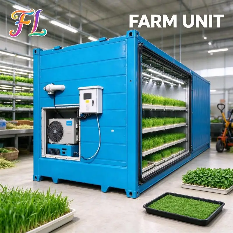 Container Hydroponic Fodder Machine Weatherproof Sealed Container Sprout Growing Equipment For Outdoor Ranch Layout