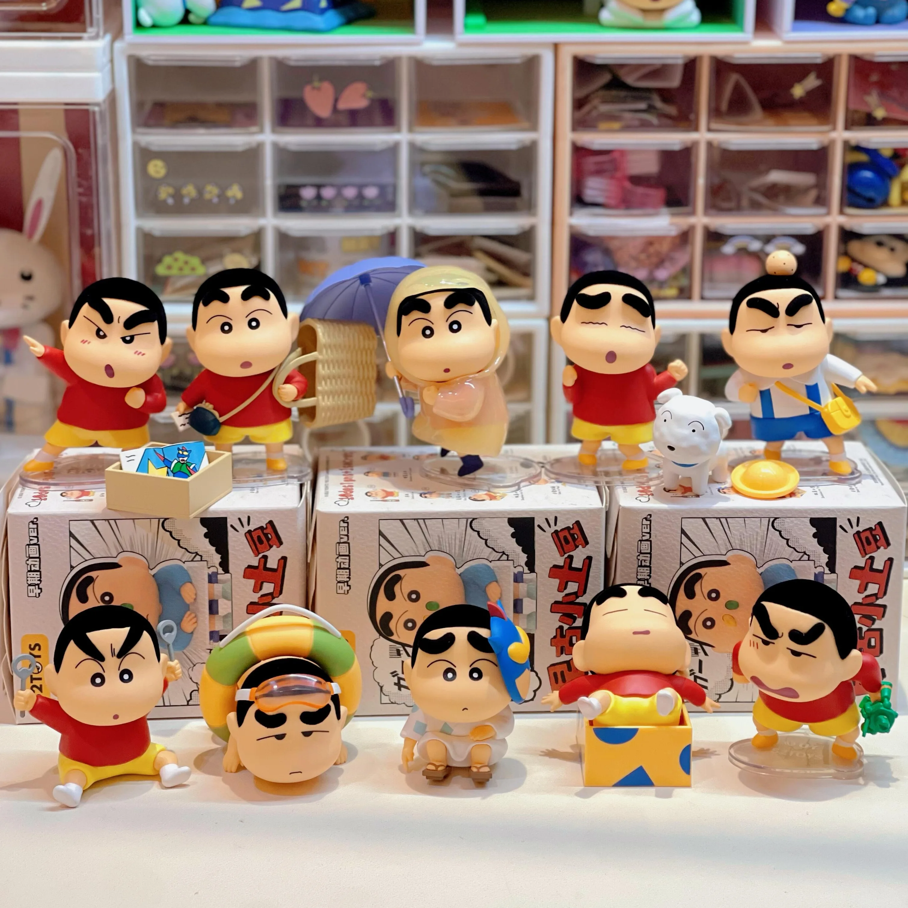 Crayon Shin Chans Shinnosuke Nohara Shin Puppe Frühe Antike Kartoffel-Serie Blind Box Actionfigur Desktop-Ornamente Puppenspielzeug Geschenk