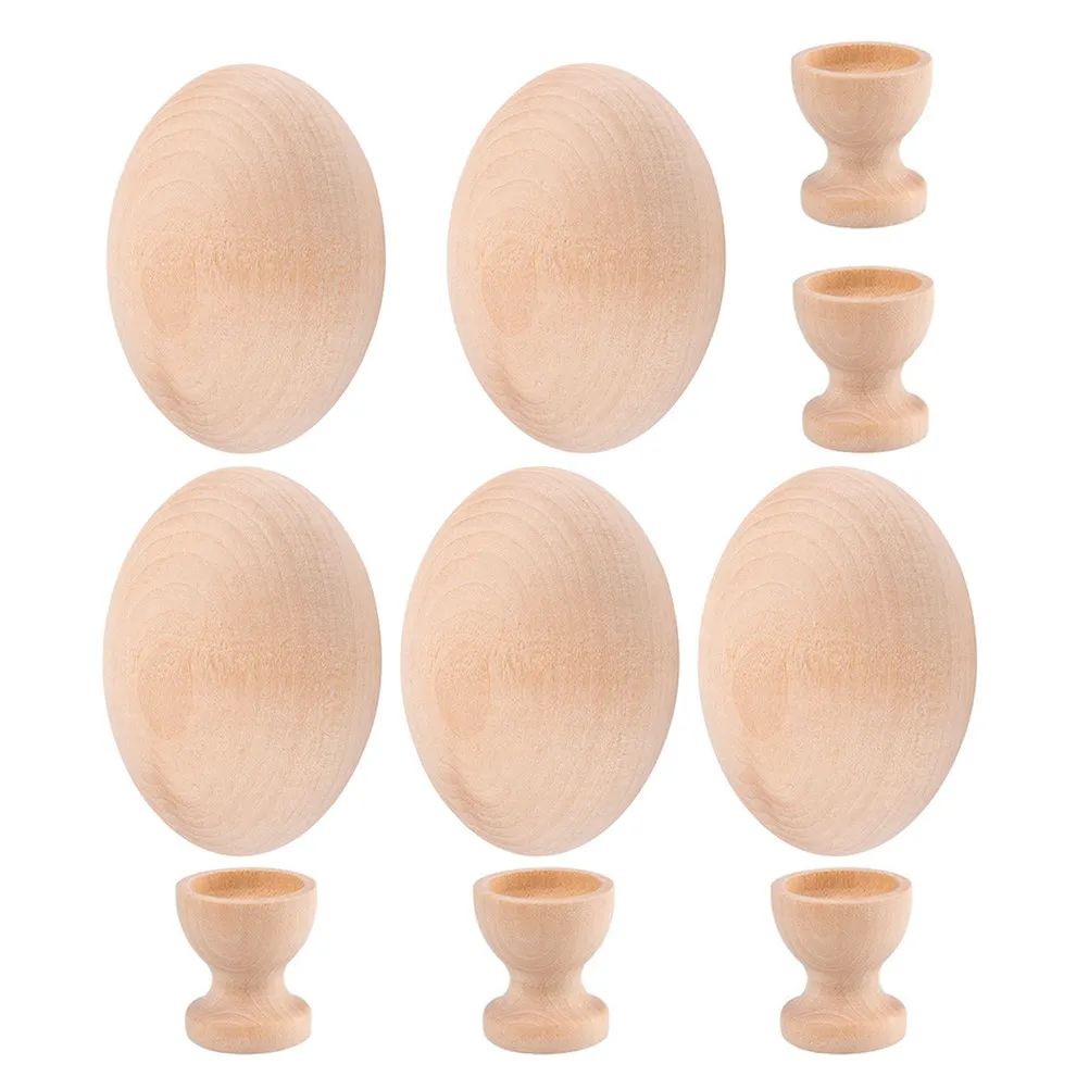 

5Sets DIY Wood Eggs Blank Wooden Egg Decors for Easter Painting Wooden Egg Crafts for Kids Play Craft Eggs Wood Crafts