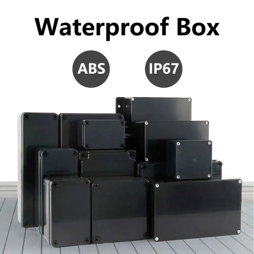 Black Box Outdoor Waterproof Case Plastic Box Electronic Project Case Instrument Waterproof Junction Box Housing New