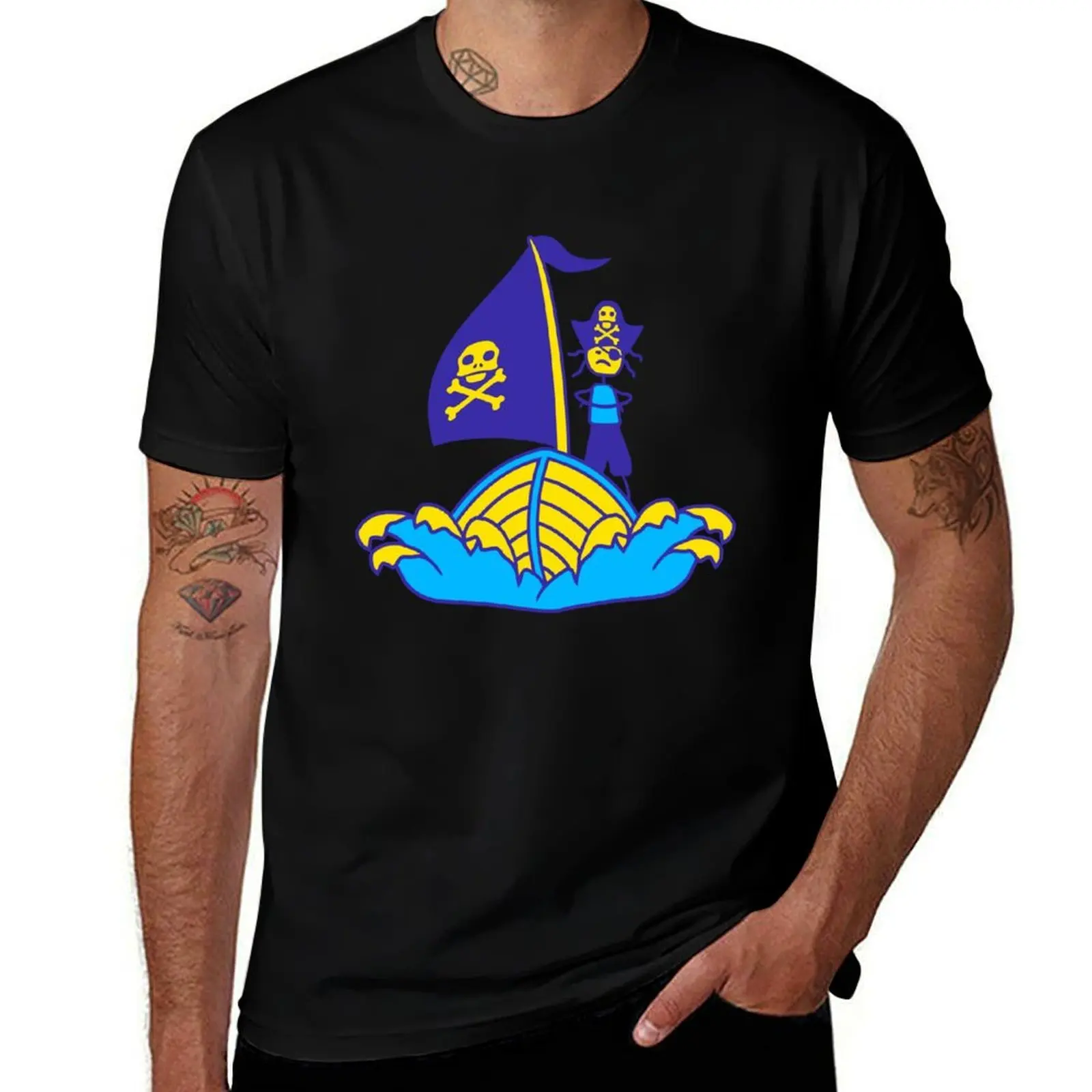

Pirate Ship Child Captain Bad Buccaneer Boy Waves T-Shirt custom shirt sweat T-shirts man clothing for men