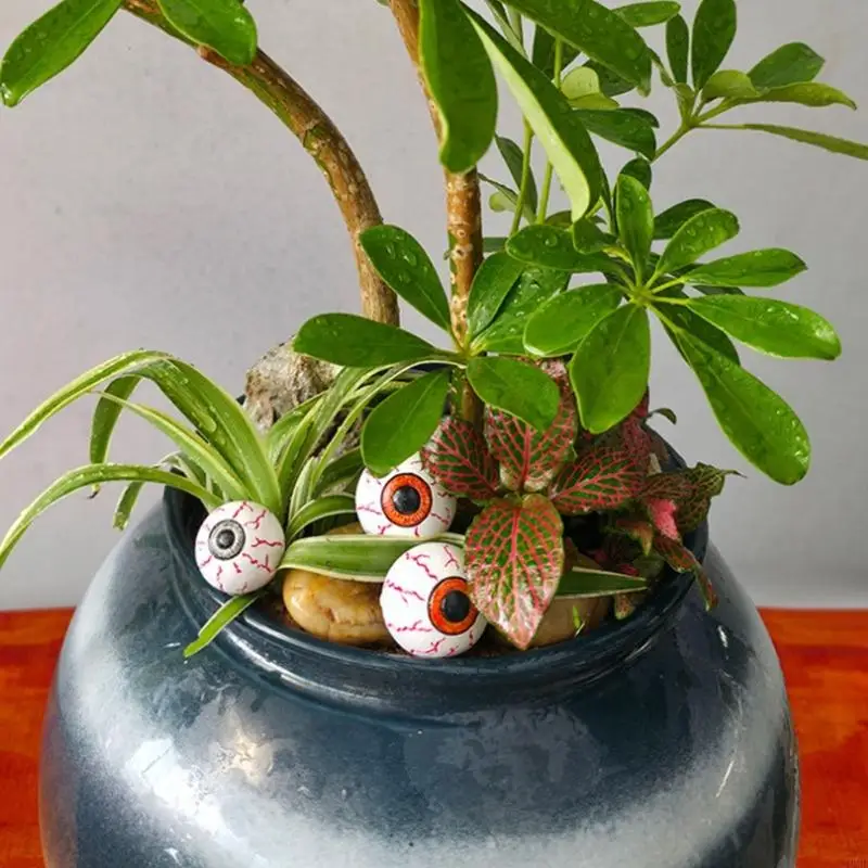 6 Pieces Mini Eyeball Sculptures For DIY Gardening Projects And Festive Home Decoration JOMD