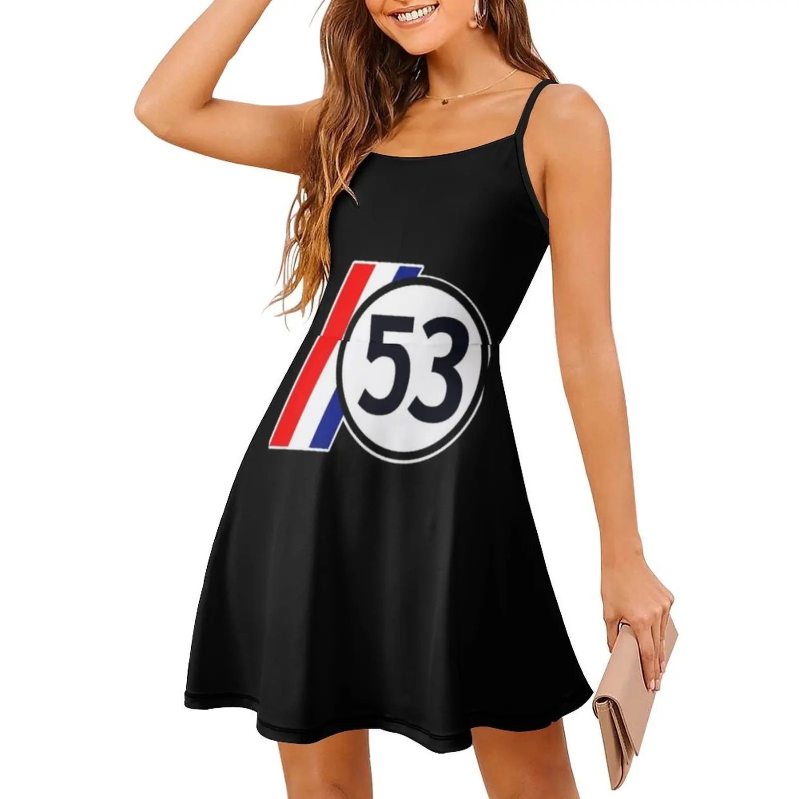 Herbie 53 The Love Bug Klassiek T-shirt Jurk - close-up view