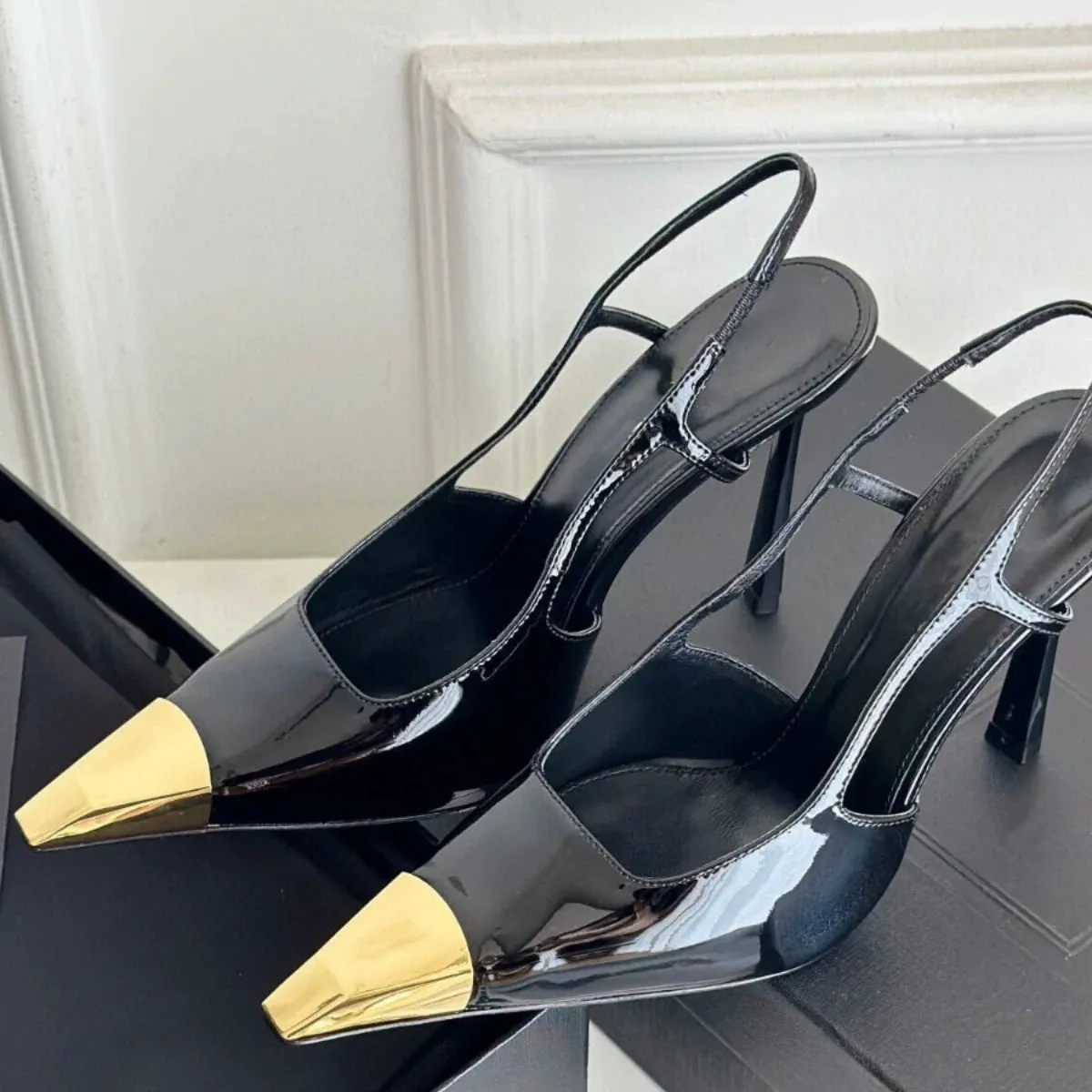 

2025 Elegant Pointed Toe Thin Heel High Heels Open Back Ladies Pumps Quality Sandals New Collection Footwear for Women
