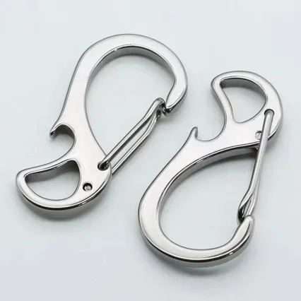 50pcs /lot Stainless Steel Mini Bottle Opener Waist Buckle Outdoor Mountaineering Hook Beer Keychain DIY Jewelry Wholesale