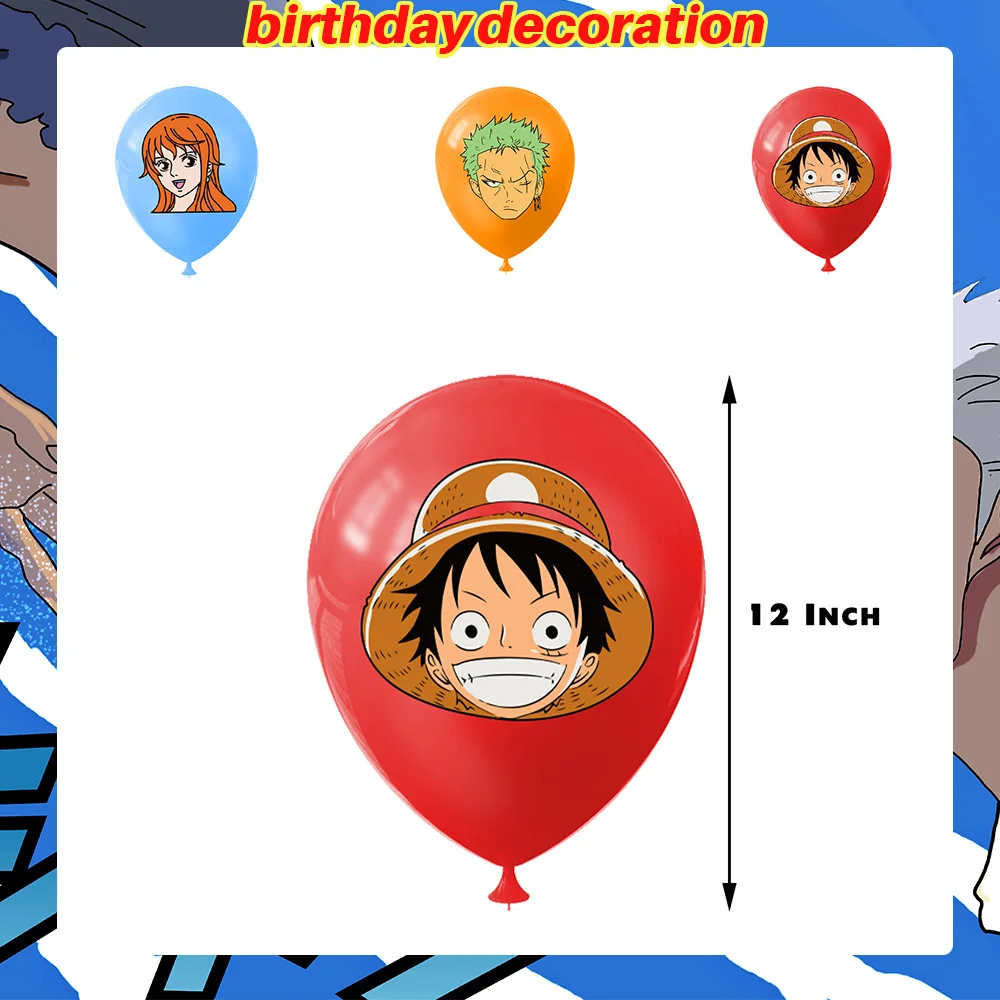 One Piece Geburtstagsparty-Dekorationsset Anime-Figur Luffy Zoro Teller Tischdecke Kuchendekoration Partyzubehör Geburtstagsgeschenke – Detail 18