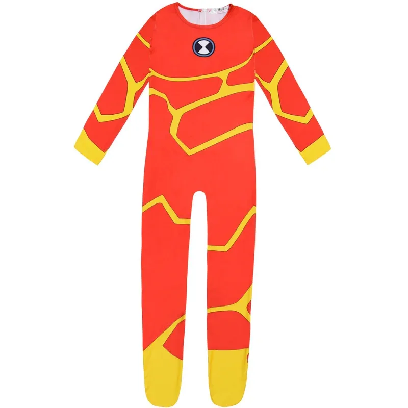 Boys Halloween Costumes for kids Games Ben 10 Fireman Cosplay Bodysuit Carnival Party Clothing Children Fancy Dress Jumpsuits