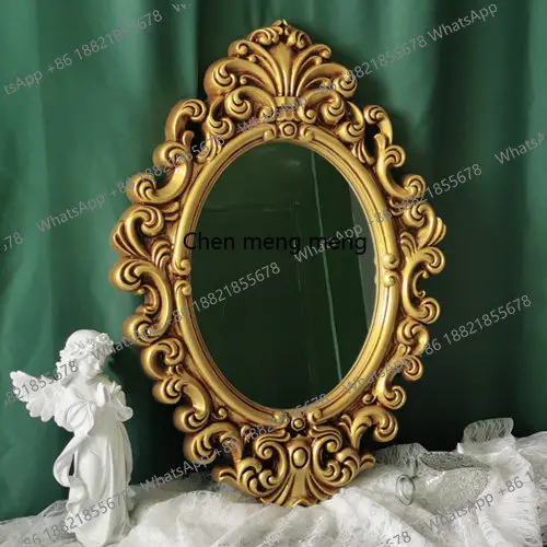 

European high-end waterproof bathroom vanity mirror oval entrance mirror