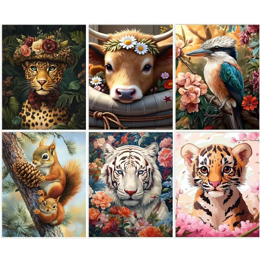 

GATYZTORY Painting By Number Animals DIY Pictures By Numbers Kits Drawing On Canvas Hand Painted Paintings Home Decor