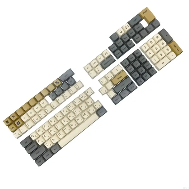 H37B PBT Russian Language XDA Height Keycaps für 75/87/98/104/108 Tastatur XDA Height Keycap Set mit Sublimation Printing