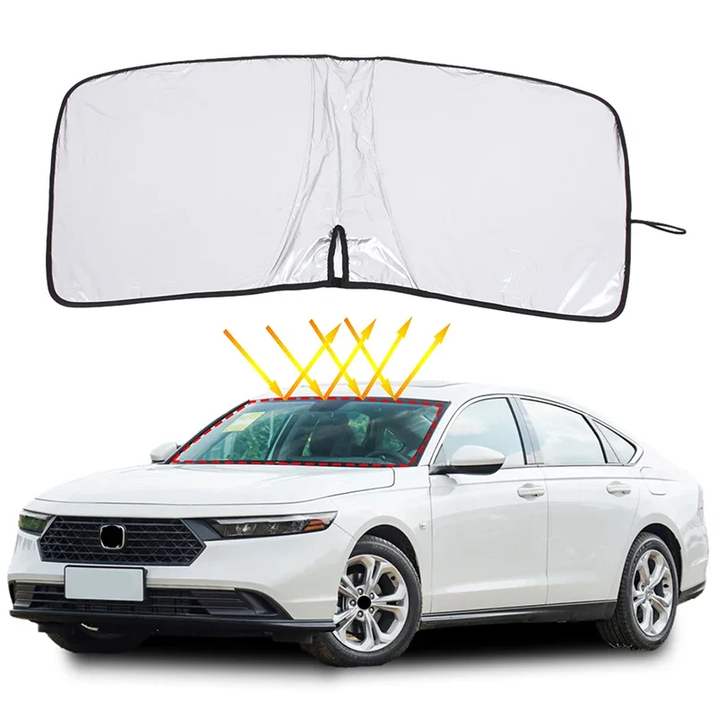 

For Honda Accord 2018-2023 Silver Tape Car Styling Car Front Windshield Anti-UV Sun Shade Car Interior Protection Accessories