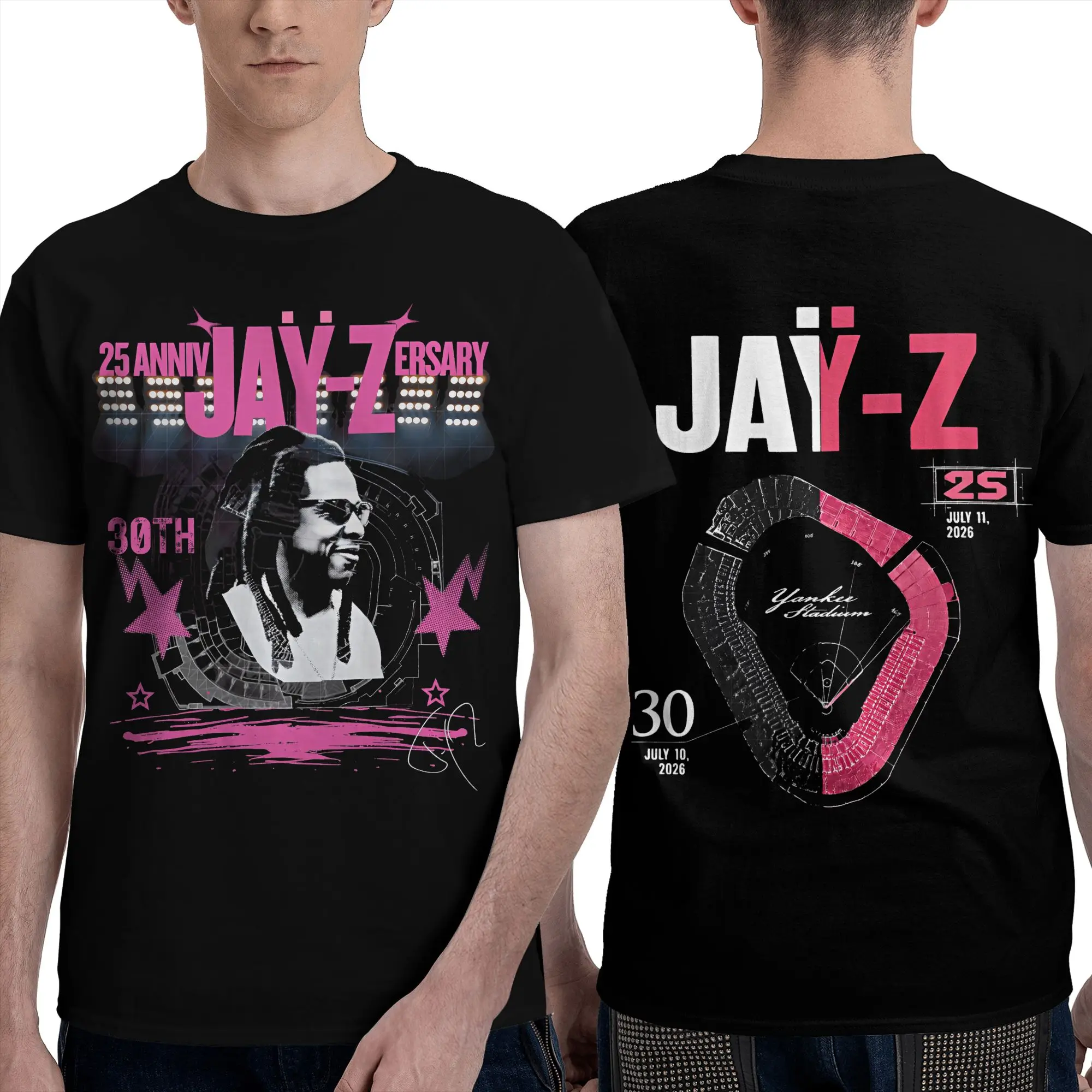 Mens Womens Jay Z 30th Reasonable Doubt 25th Blueprint JAŸ-Z 30 Tour  T Shirt Cotton Printed T-Shirt  Top Clothing