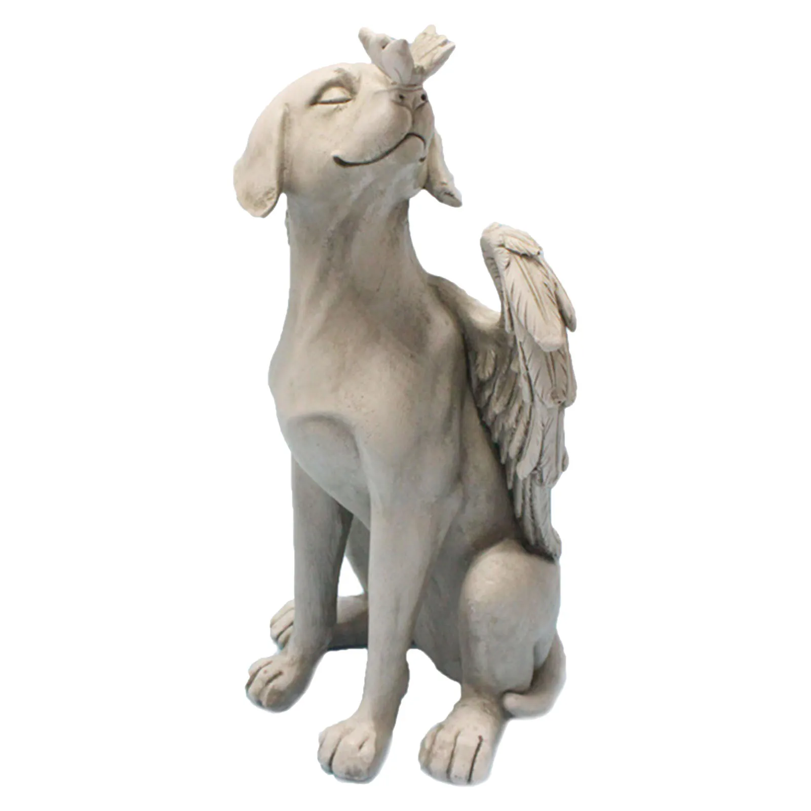 Angel Dog Ornament Angel Dog Memorial Statue Hand Carving Vivid Exquisite Synthetic Resin Pet Memorial Stones for Outdoor Garden