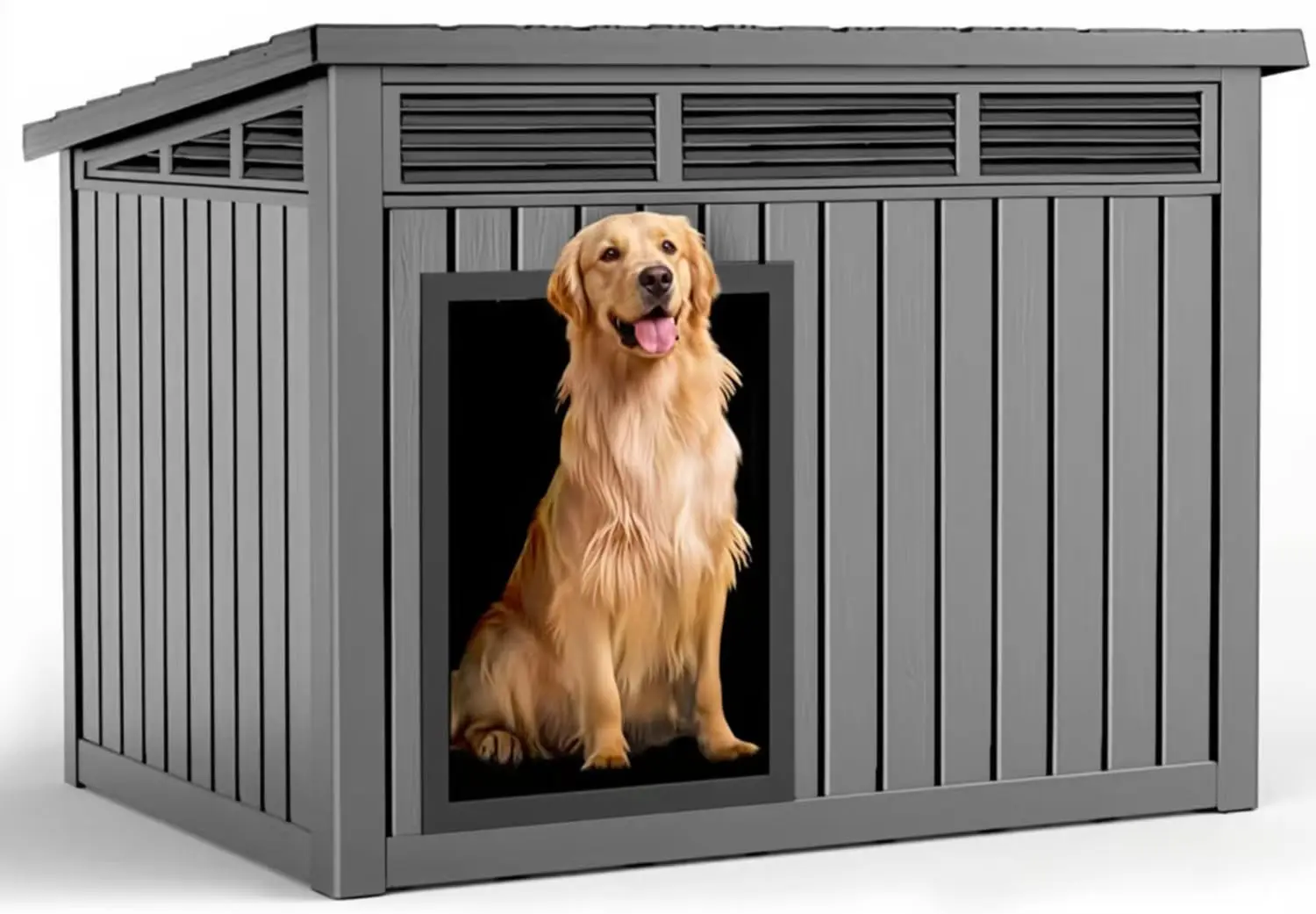 Large Dog House Outdoor Indoor, Waterproof Pet Kennel Shelter, 43x33x32 In, Customized