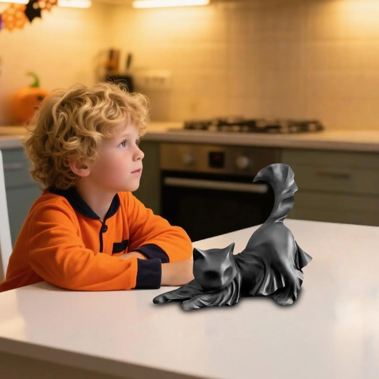 

Статуя кошки Декор Черная готическая фигурка кошки Смола Готическая скульптура Праздничное украшение для книжной полки Полка Столешница Спальня Стол