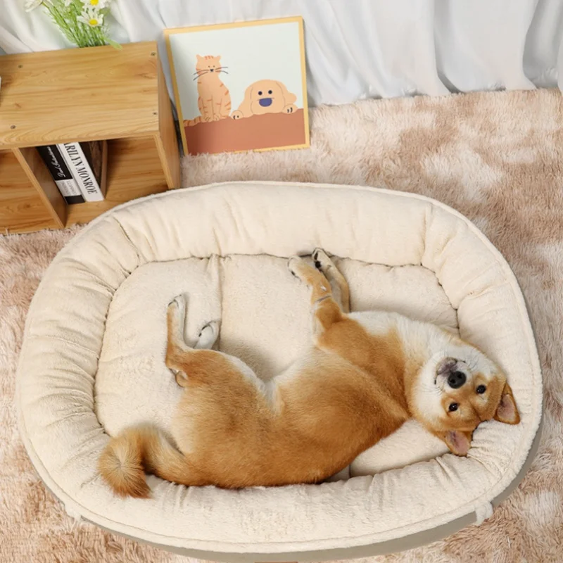 

Soft Pet Cats Dog Bed Double-Sided Plush Colorful Rounded Cat Dog Bed Medium Dog Cat Cushion Pet Bed