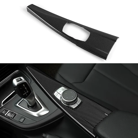 Для BMW F30 F31 F34 3GT F32 F33 F36 (2012-2020) мультимедийная панель центральной консоли, аксессуары для отделки автомобиля, наклейка из АБС-пластика из углеродного волокна