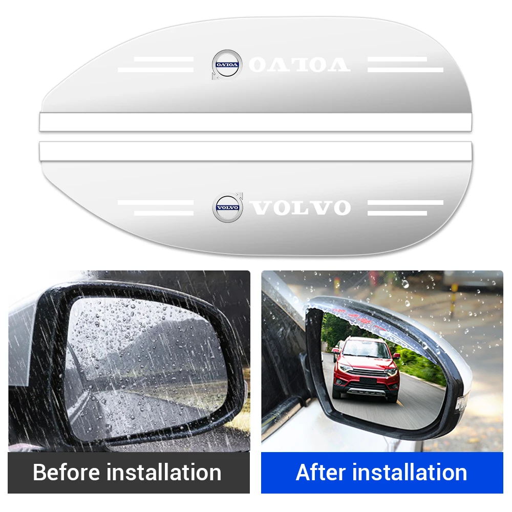 2pcs Car Side Rear View Mirror Visor Rain Eyebrow Shield Auto Accessories For Volvo xc60 v60 s60 v40 v50 s40 s80 c30 xc40 xc70