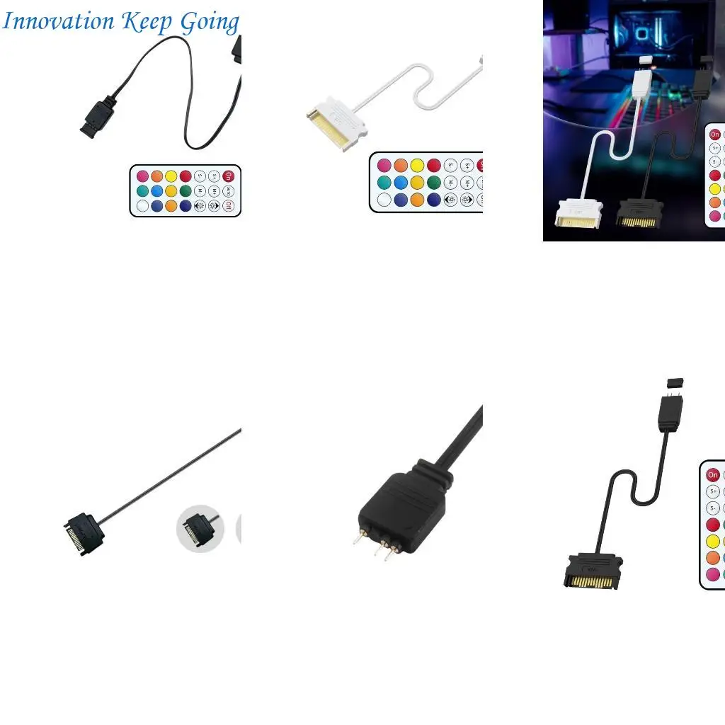 

E65C 5V 3Pin ARGB to 15Pin Power Adapter with Remote Control for PC Lighting Effects