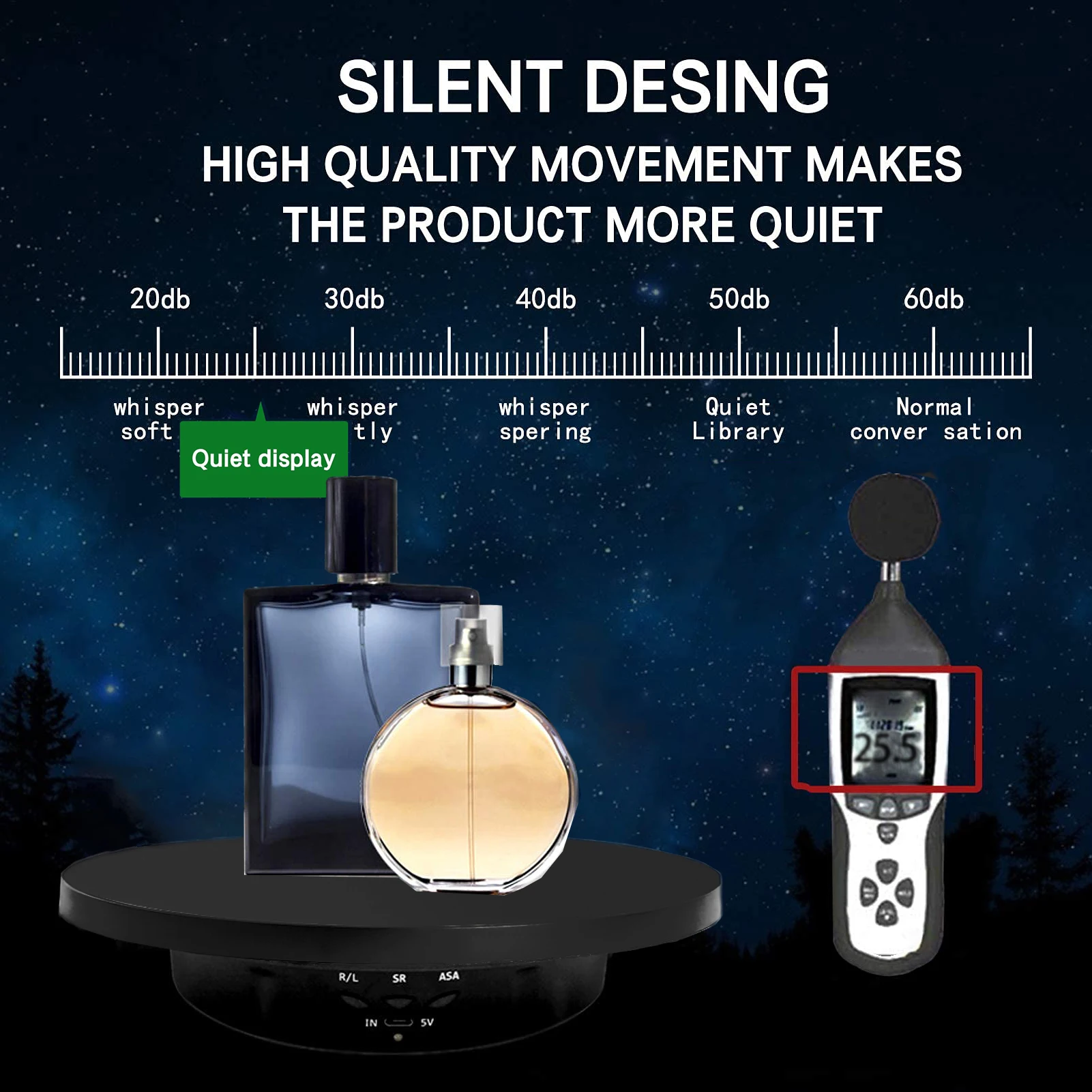 3 in 1 Electric Rotating Display Stand 360 Degree USB/Battery Turntable Holder Jewelry Display Stand Base for Photography Shoot