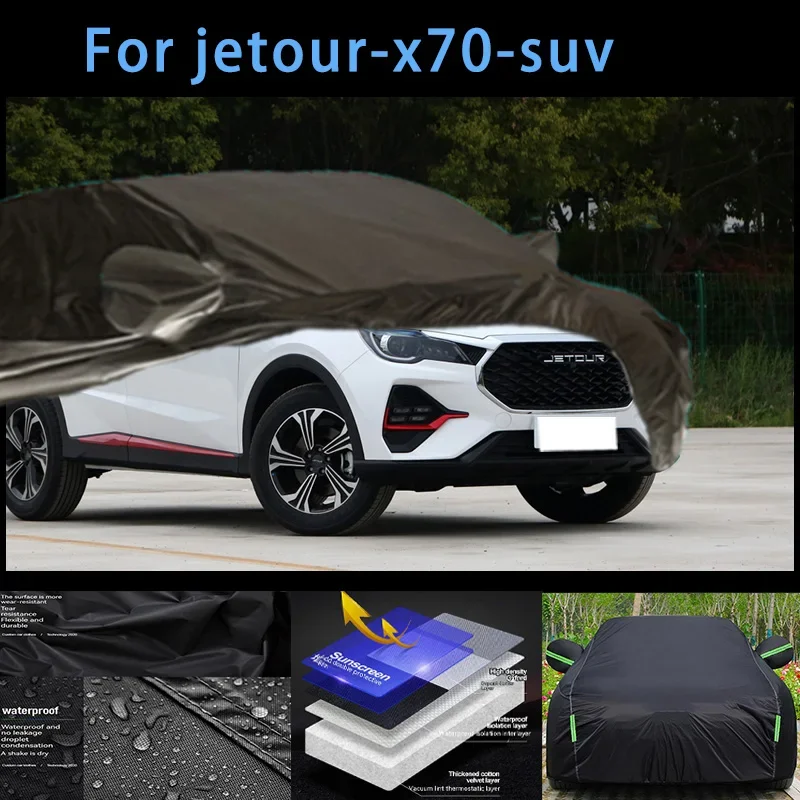 

For jetour-x70-suv Outdoor Protection Full Car Covers Snow Cover Sunshade Waterproof Dustproof Exterior Car accessories