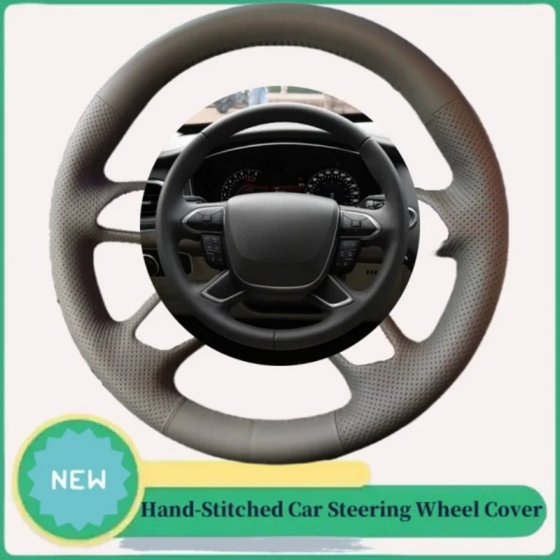 

DIY Abrasion-resistant Breathable Genuine Leather Steering Wheel Cover For Ford Taurus 2015 2016 2017 2018 2019 Auto Interior