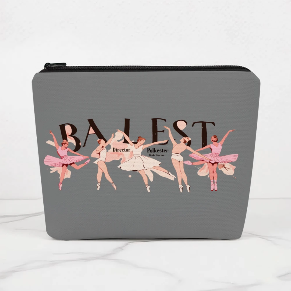 Ballet Dancers In Pink Tutus Makeup Bags for Girls Cosmetic Pouch Toiletry Bag Pencil Case Travel Storage