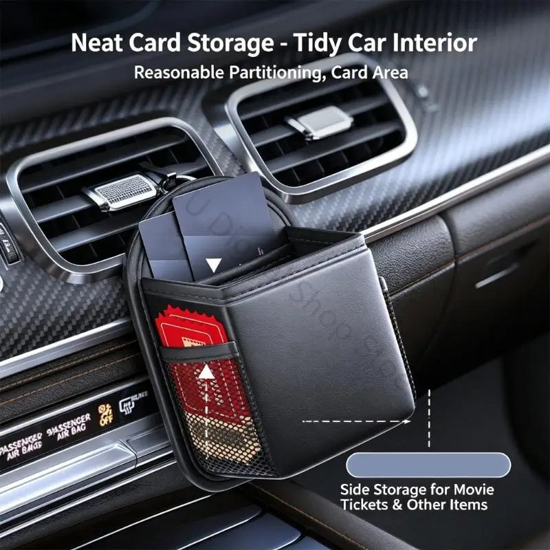 96BA PU Leder Auto Vents Telefon Halter Lagerung Tasche Für Smartphones Zubehör – Detail 5