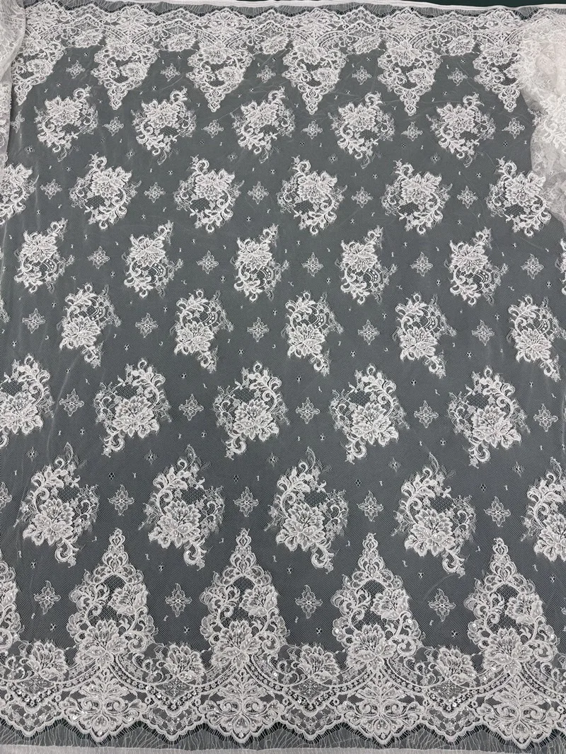 3M Perlenkordel Stickerei Glitzer Pailletten Spitzenstoff. Luxuriöses Abendkleid Französische Spitze. Stoff zum Nähen. Hochzeitskleid. 2026 Neu – Detail 7