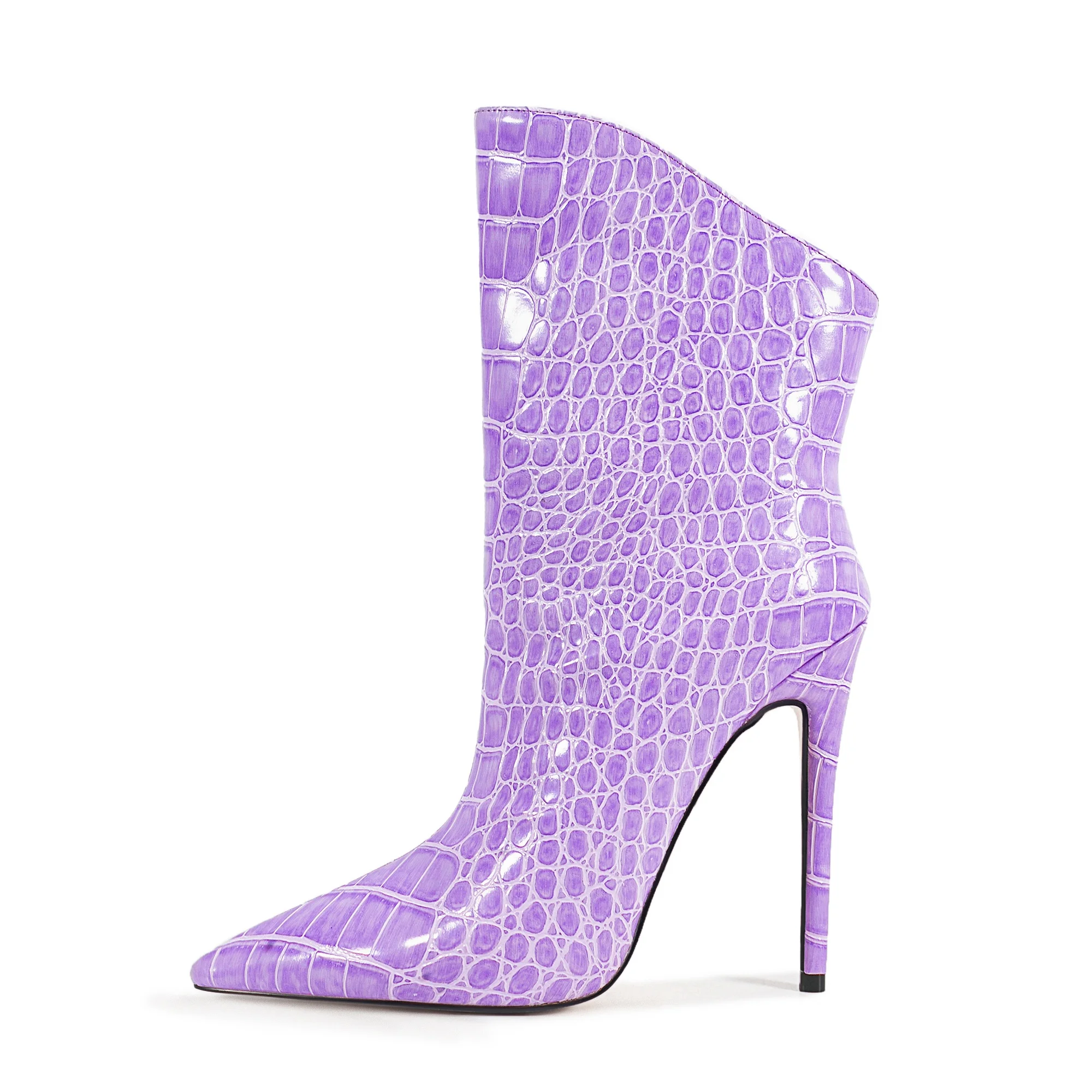 

Зимние ботинки Arden Furtado из микрофибры с крокодиловым принтом, современные, с заостренным носком, на супервысоком каблуке, короткие, больших размеров.