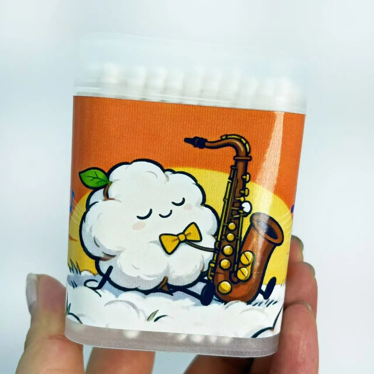 300개 색소폰 테마 양면 면봉, 창의적인 나선형 스푼 음악 요소 흰색 면봉 스틱