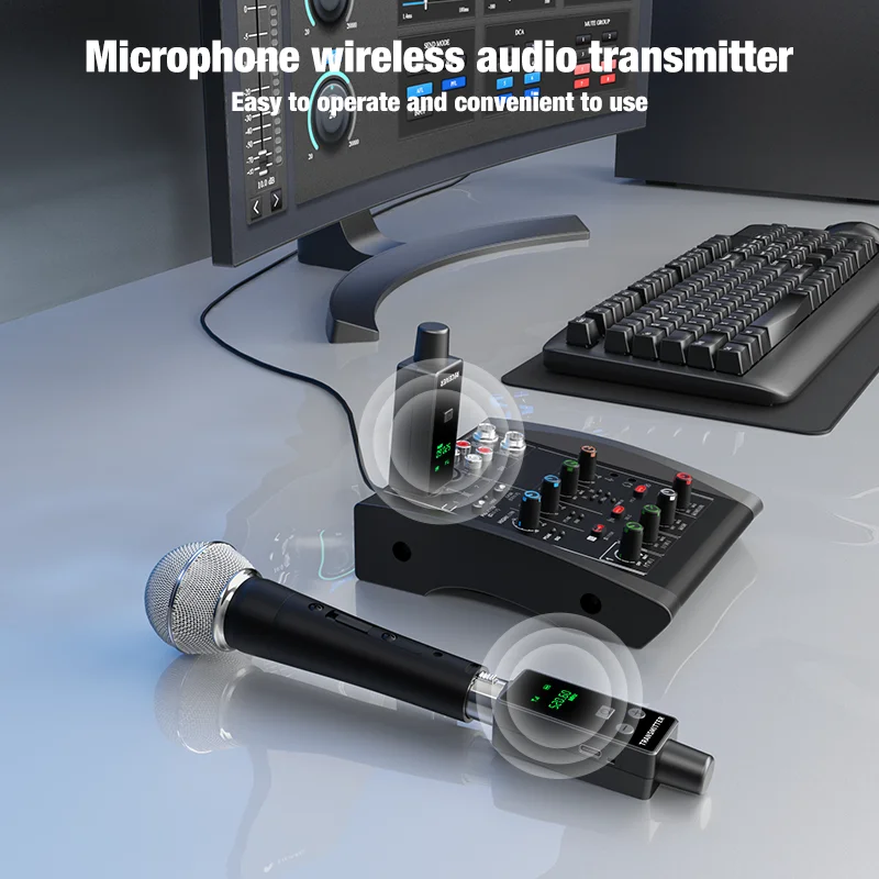 محول XLR نظام إرسال واستقبال الميكروفون اللاسلكي مناسب للميكروفونات الديناميكية والقيثارات وخلاطات الصوت #3
