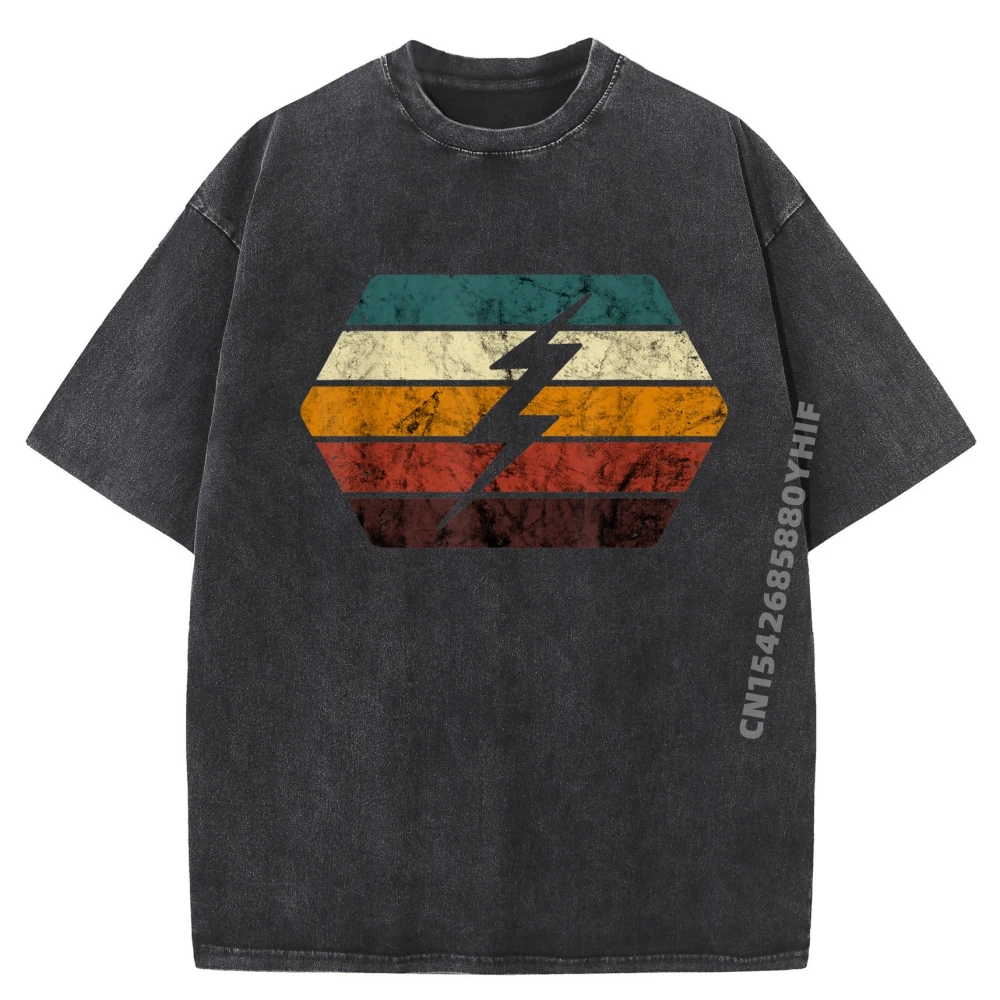 

Electrical Engineer Retro Voltage Electrician Electronics Grpahic Tee Shirts Unisex Washed Shirt Casual Style