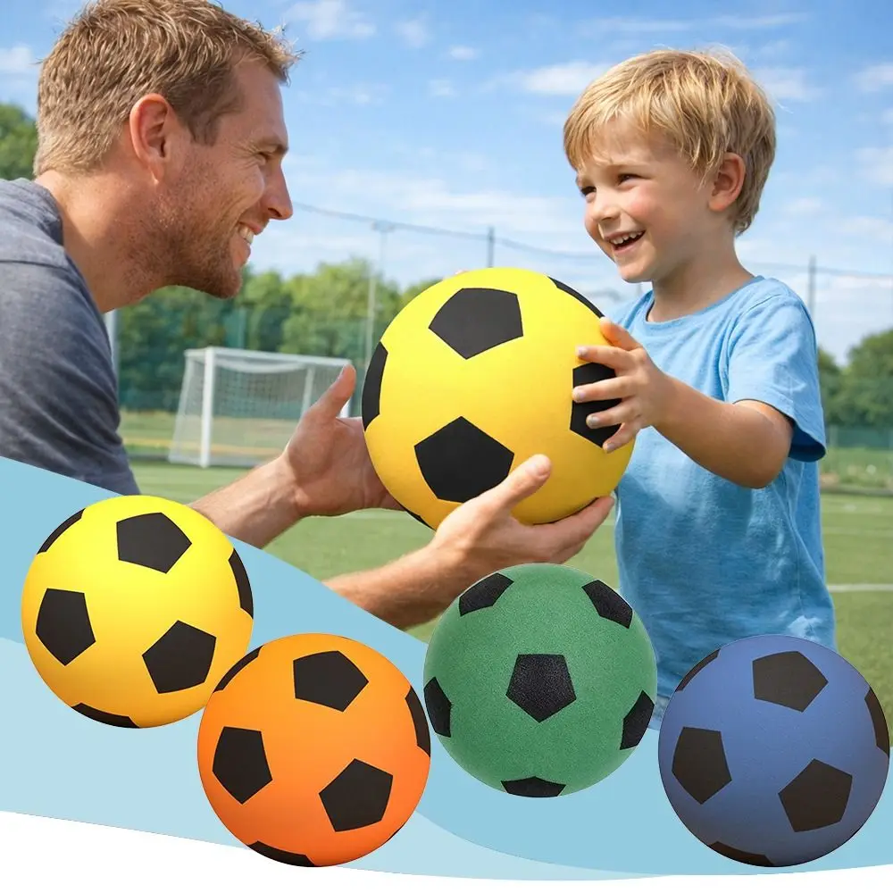 Hochelastischer, geräuscharmer Fußball, leicht zu greifen, geräuscharmer Schaumstoff-Fußball, 18/21/24 cm, leichter Trainingsball für den Innenbereich