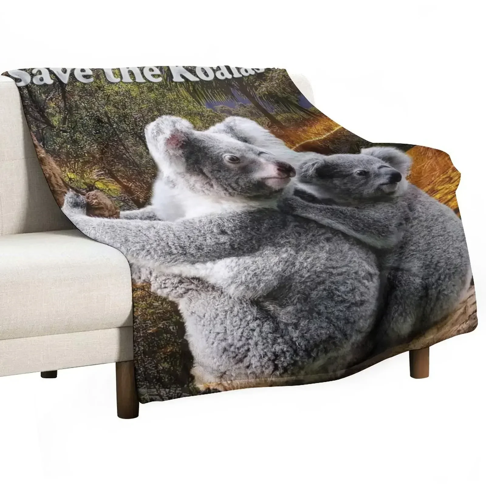

New Save the Koalas Throw Blanket Fuzzy Plush Throw Blanket for Sofa Chair