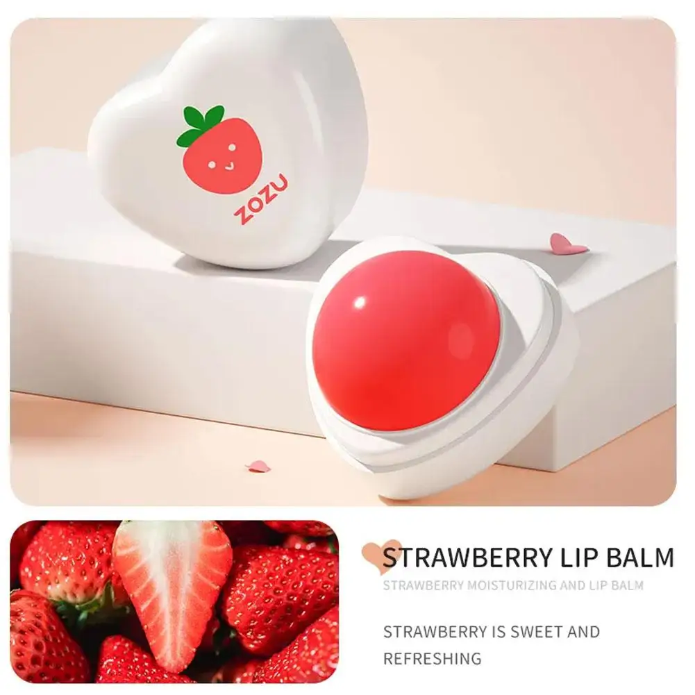 

Fruity Lip Balm Moisturizing Hydrating Lip Balm Strawberry Lip Shape Line Lips Peach Repair Care Skin Beauty Heart Fade Z6R9