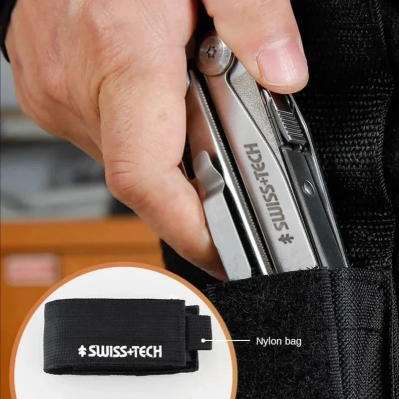 

SWISS TECH 18-IN-1 Multitool Pliers Folding Multi-functional Combination Tool Pocket Knife Portable EDC Outdoor Equipment