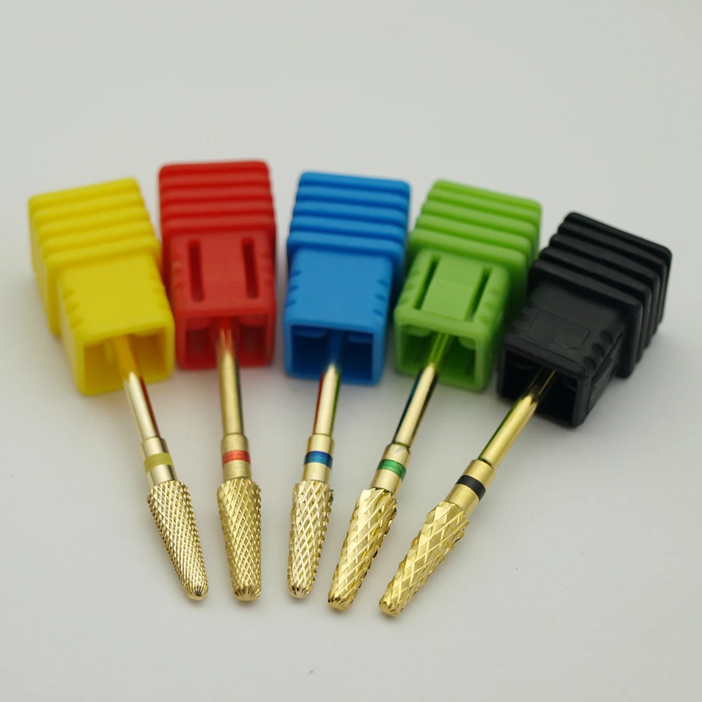 EasyNail ~ Pro. Broca de unha dourada de carboneto de tungstênio, cortador de lixas de unha, broca elétrica, acessório de máquina de manicure.