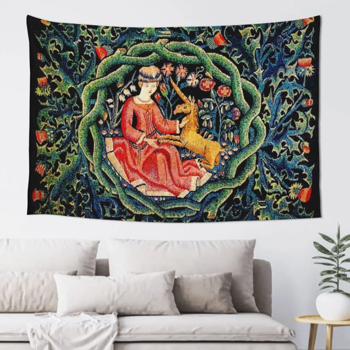 

The Lady and the Unicorn HD (1475) Tapestry Decorative Wall Room Decor Korean Style Tapestry