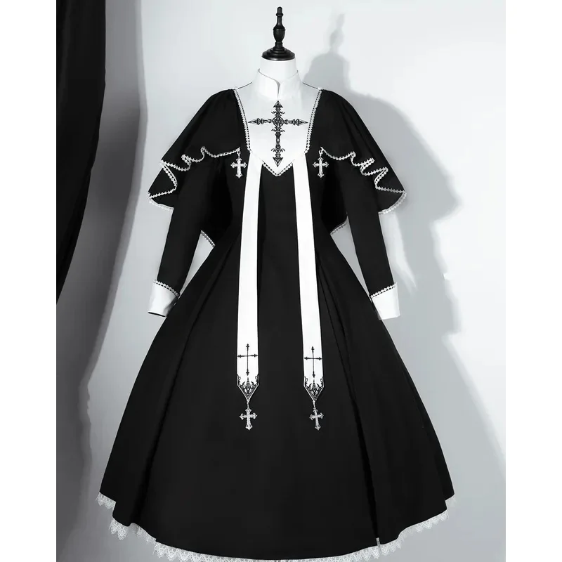 

Платье Лолиты для косплея, темный готический стиль, ведьма, аниме, Хэллоуин, Рождественская одежда