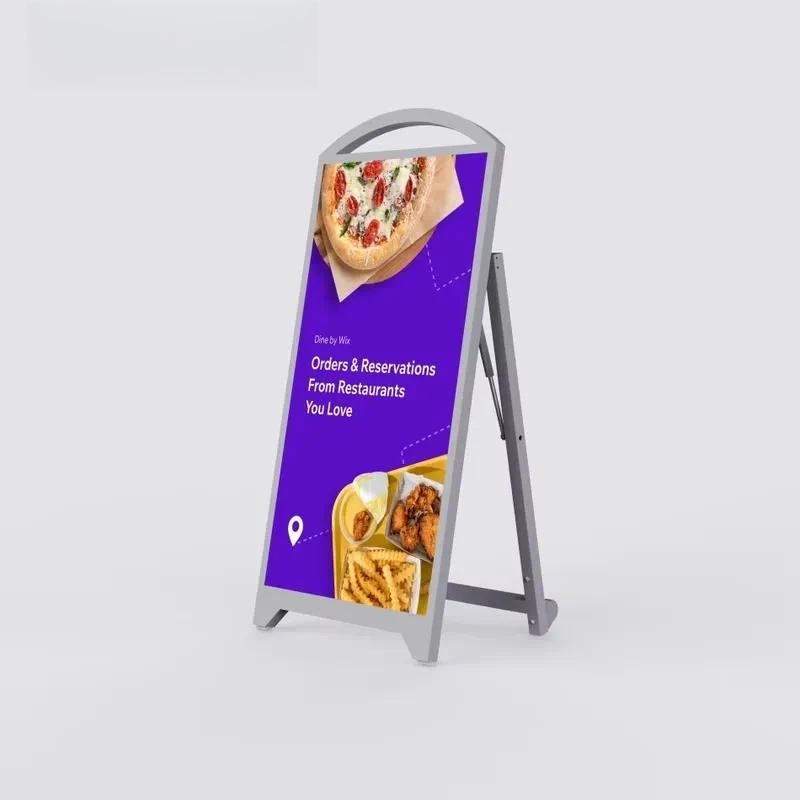 P2.5 Outdoor Waterproof Portable LED Digital Signage Poster Display IP65 Free Standing with Battery Power for Shopping Mall