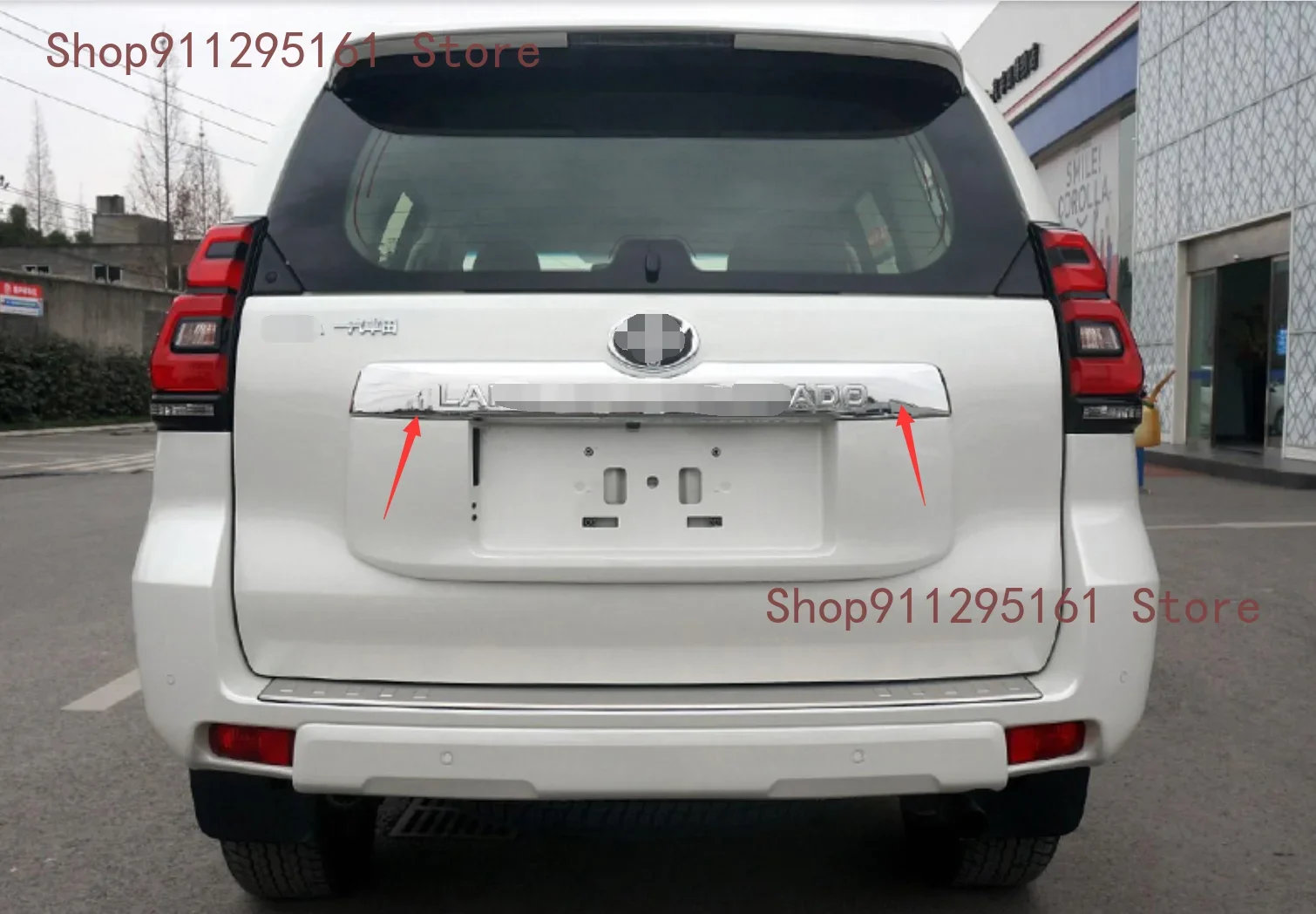 car accessories ABS Chrome Decoration for TOYOTA  Land Cruiser Prado FJ150 2014-2019Rear Tailgate Trunk Lid Trim Cover