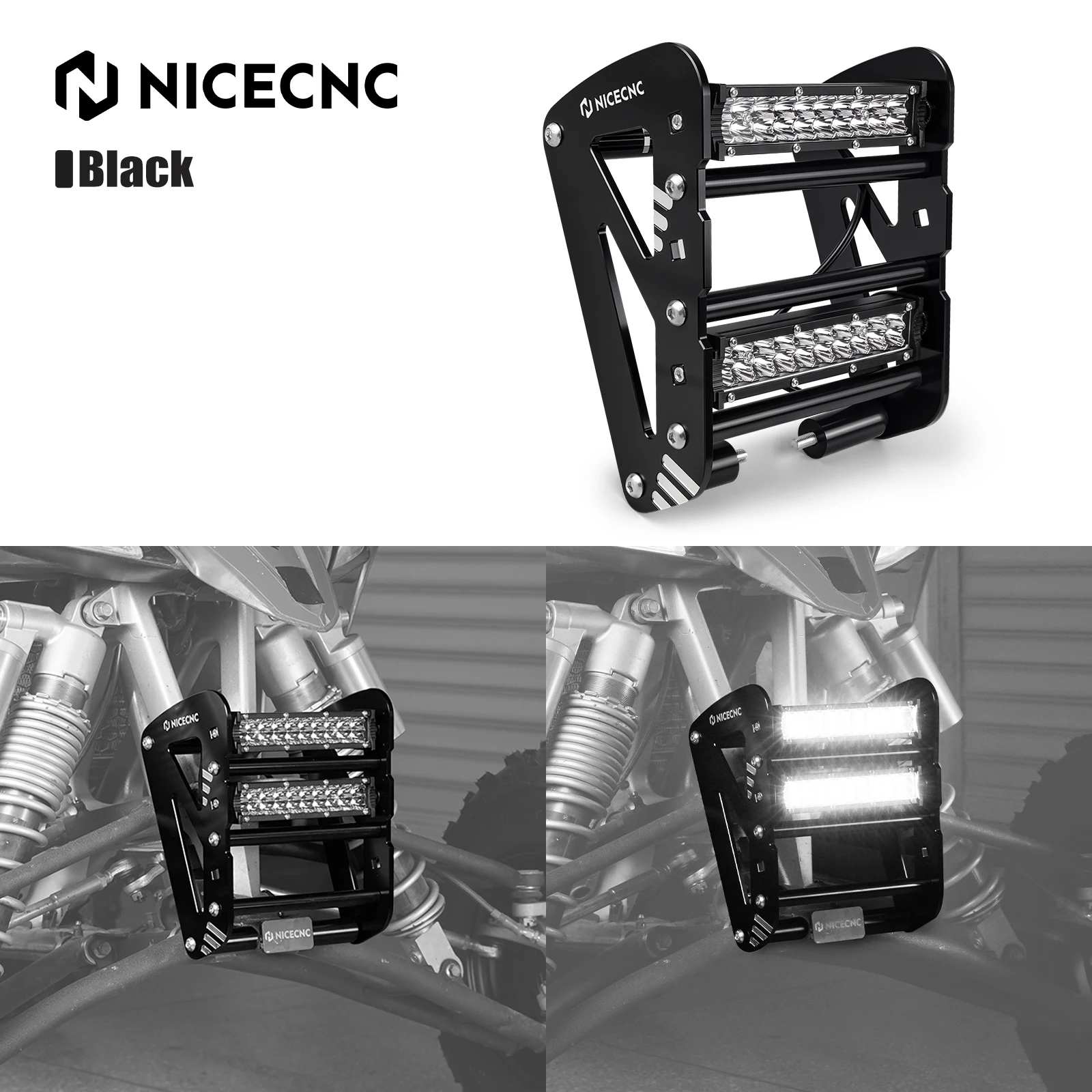 NICECNC For Yamaha YFZ450R YFZ450RSE YFZ450X 2009-2024 Front Bumper With LED Lights 60W Adjustable Beam Angle ATV Accessories