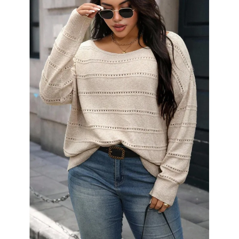 

Women's Hollow out Loose Sweater Ultra Thin Spring Season Fashionable Casual Style Knitted Woolen Top Female Fashion