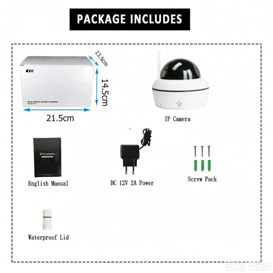 HJT 5MP WIFI PTZ Dome IP камера 5X Auto Zoom Surveillance 3.6MM Two Way Audio IR Night Version Waterproof Onvif TF Card Sl