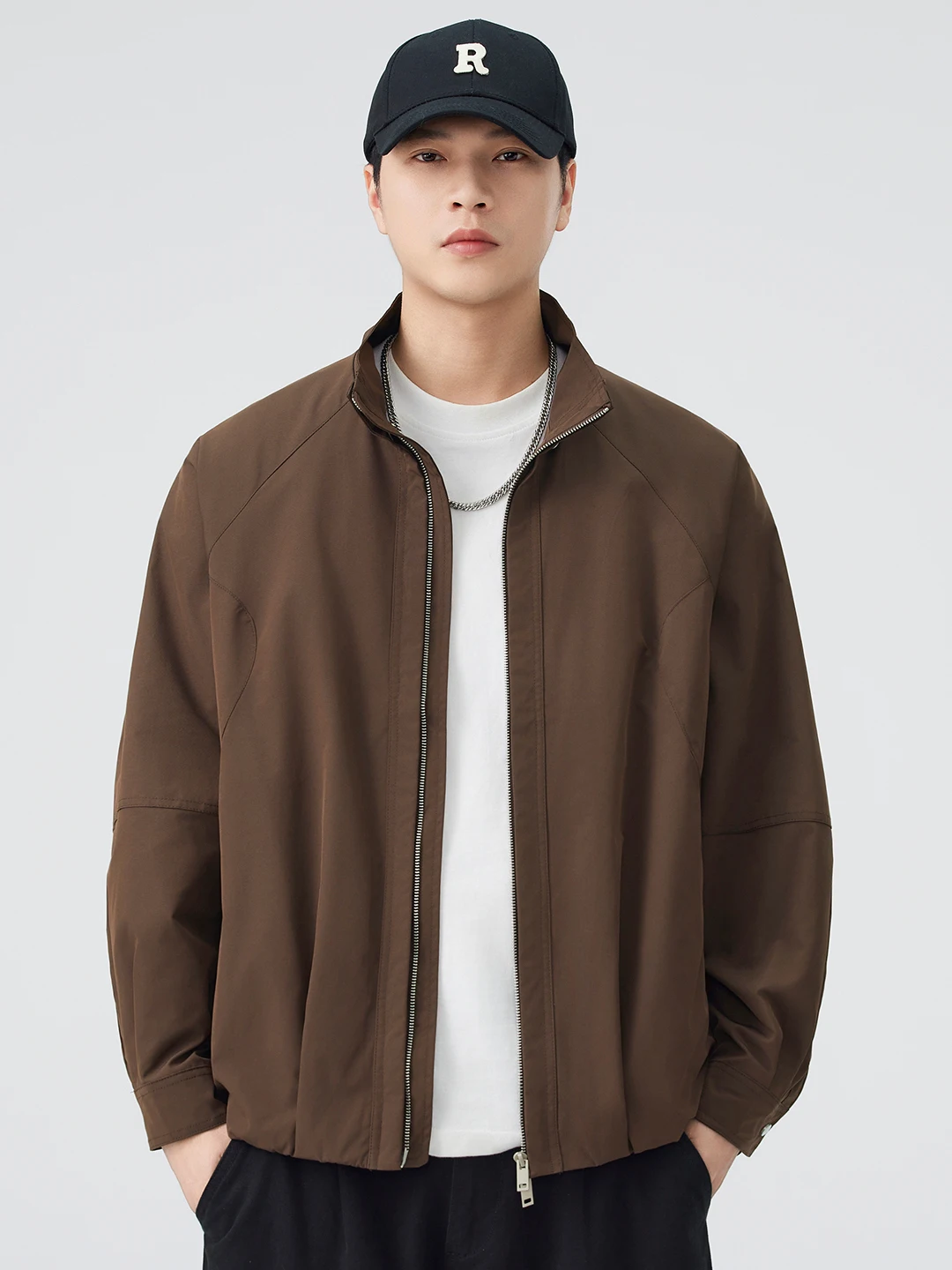 

American Sle Outdoor Tee-Proof Stand Collar Jaet Men's Loose Large Size Harlington Coat Trendy Autumn Winter New Arrival