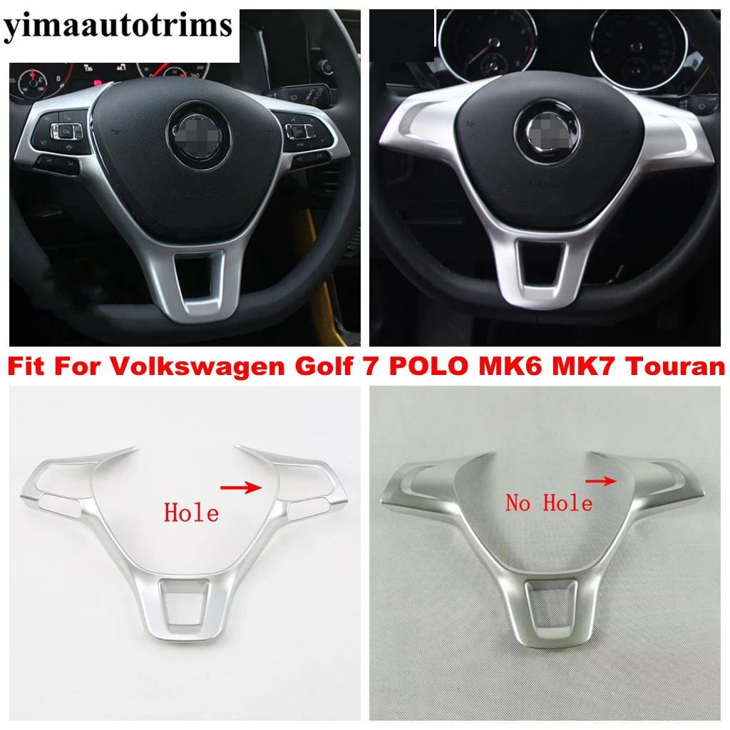 

Steering Wheel Frame Decoration Cover Trim ABS Matte Carbon Fiber Accessories Interior For Volkswagen Golf 7 POLO MK6 MK7 Touran