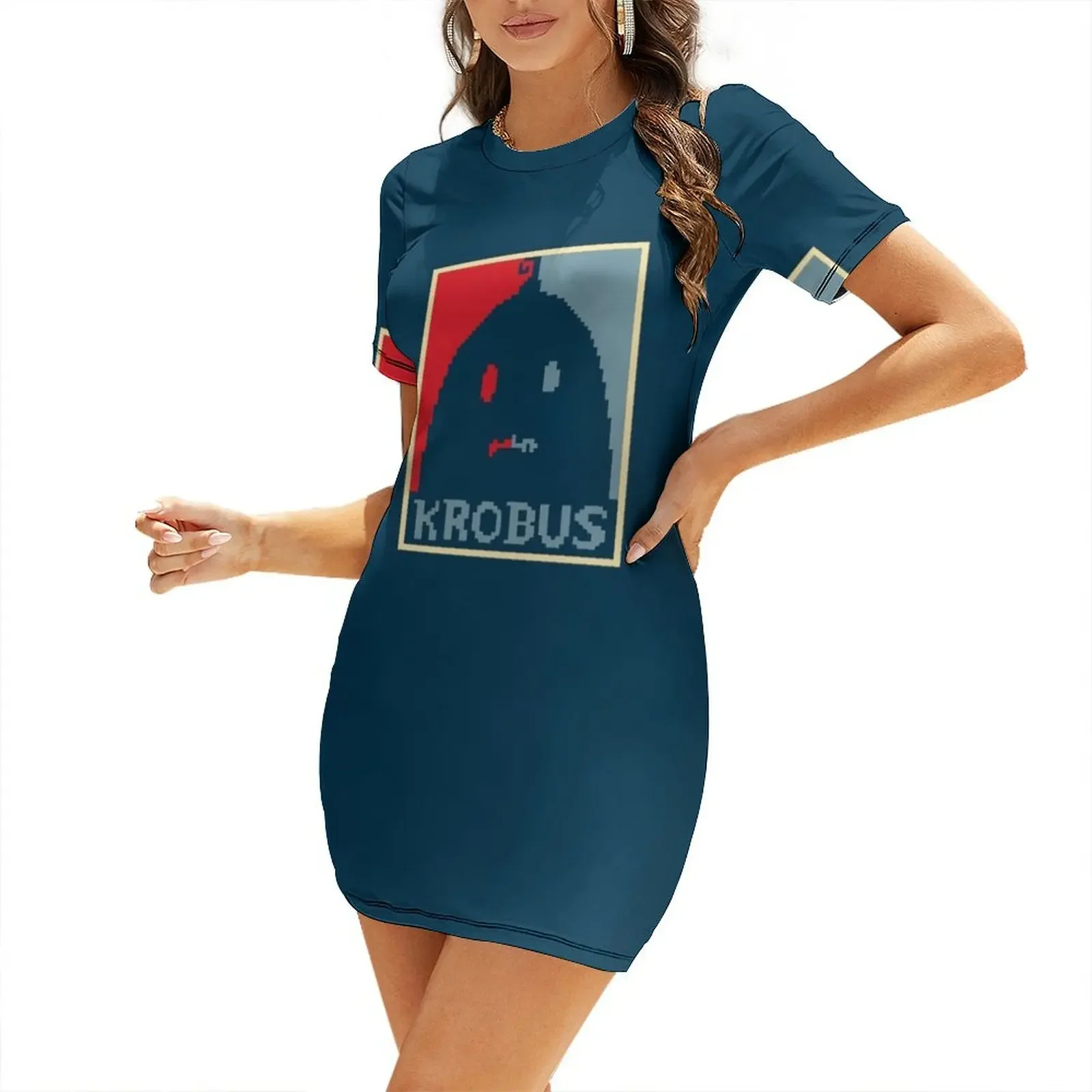 

Krobus Short-Sleeved Dress wedding guest dress 2025 Long dresses evening dress women
